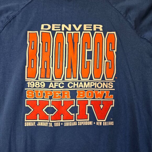Denver Broncos Super Bowl XXIV 1989 AFC Champions Crewneck Sweatshirt XL Trench - Picture 3 of 9